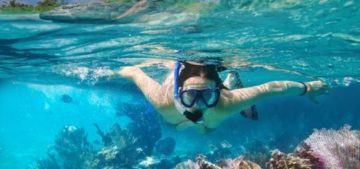 Junge Frau beim Schnorcheln